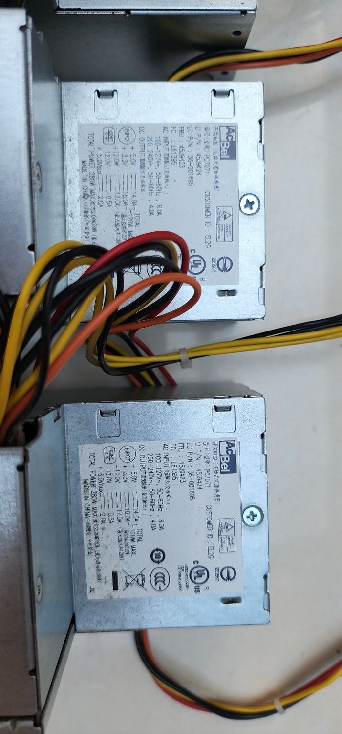 Lot de 3 Alimentation PC AcBel PC7071 280W SATA Lenovo M58 SFF 45J9424 - photo numéro 3