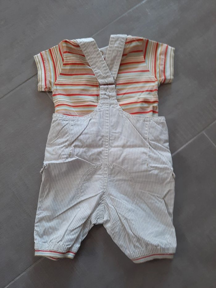Tee shirt + salopette bébé garçon 1/3 mois - photo numéro 2
