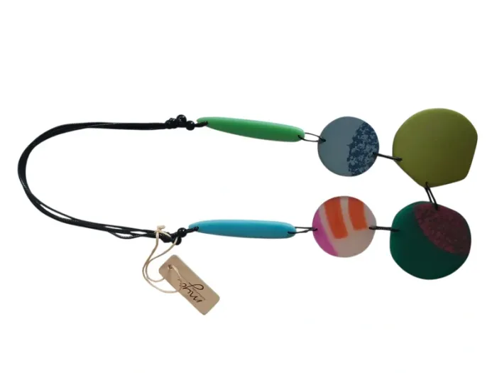 Collier original multicolore mya -style moderne et artistique. Neuf - photo numéro 2