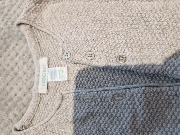 Gilet gris clair Obaibi 12 mois - photo numéro 2