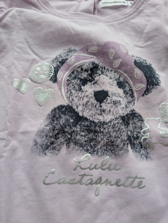 Tshirt ML lilas ourson - 4A - Lulu Castagnette - photo numéro 2