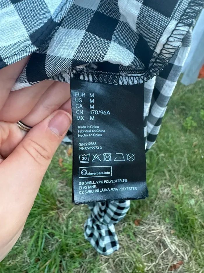 Blouse courte manche longue à carreaux - photo numéro 4