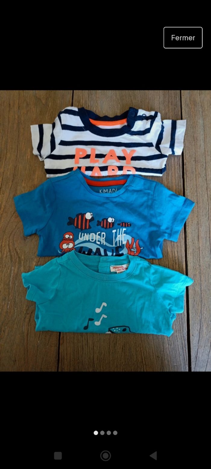 Lot de trois t-shirt manches courtes 3 mois