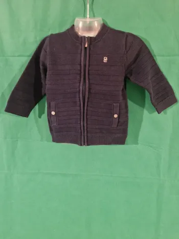 Gilet zippé bleu marine 12 mois (74 cm) Obaïbi