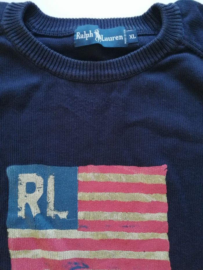 Pull Ralph Lauren bleu marine très bon état taille xl - photo numéro 3