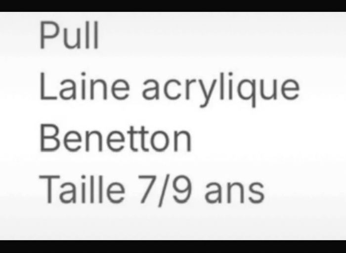 Pull en laine 7/9 ans Benetton - photo numéro 4