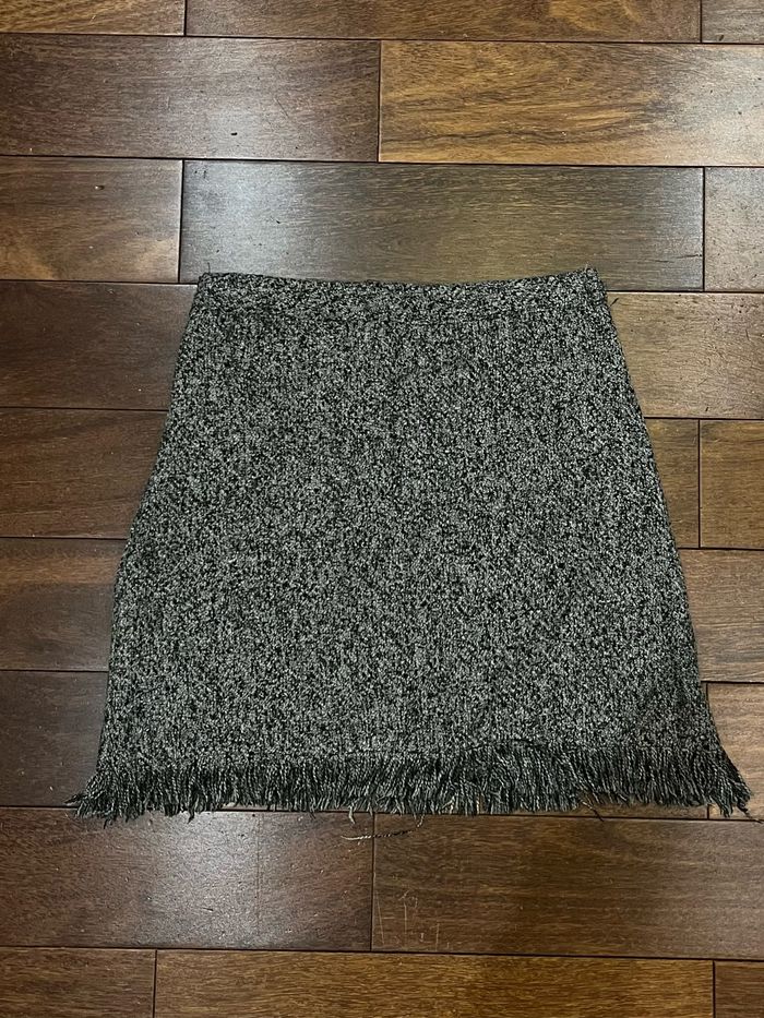 jupe courte grise zara taille s - photo numéro 3