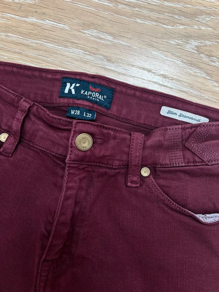 Jean kaporal bordeaux - slim standard - taille 38 - - photo numéro 4