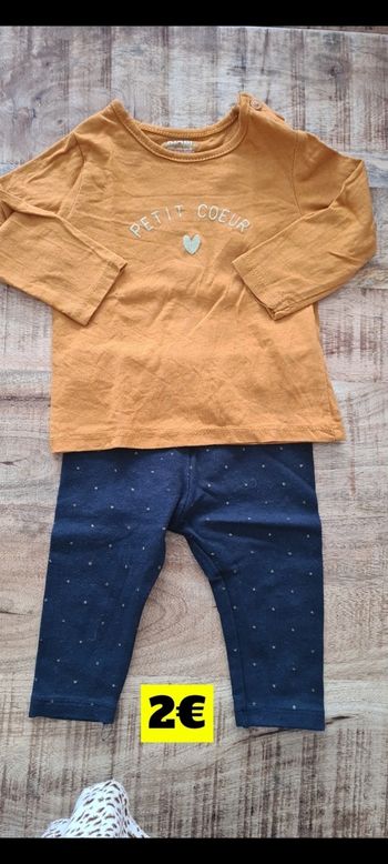 Ensemble tee-shirt manches longues, legging 6 mois