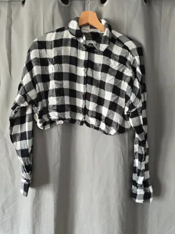 Chemise courte à carreaux