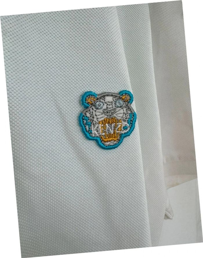 Polo Kenzo bicolore blanc et vert menthe 100% coton taille 3XL - photo numéro 5