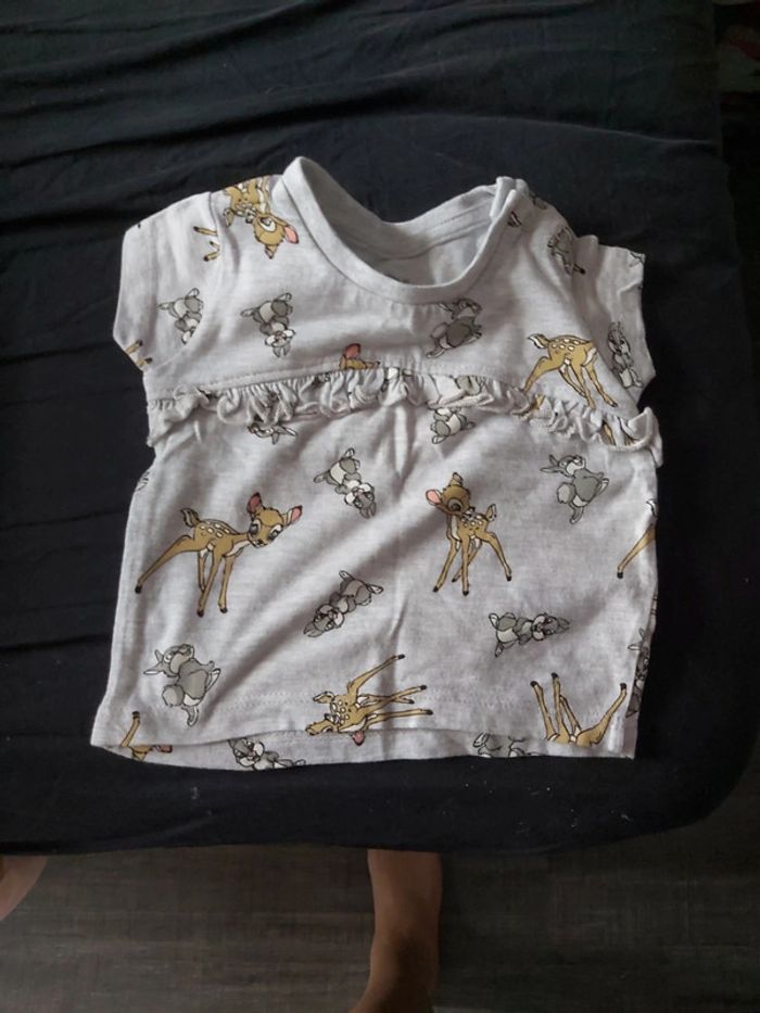 Tshirt bambi disney baby primark disney 0/3mois 62cm - photo numéro 2