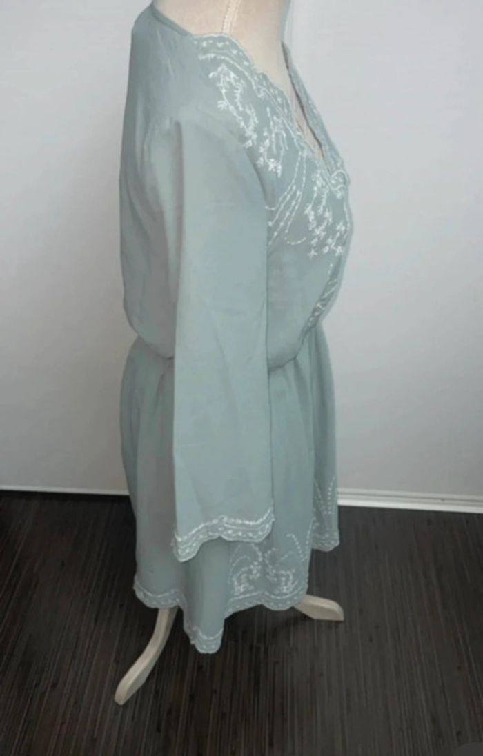 Superbe Robe d'Été H&M Divided Taille 36 S avec Broderies Blanches - photo numéro 3
