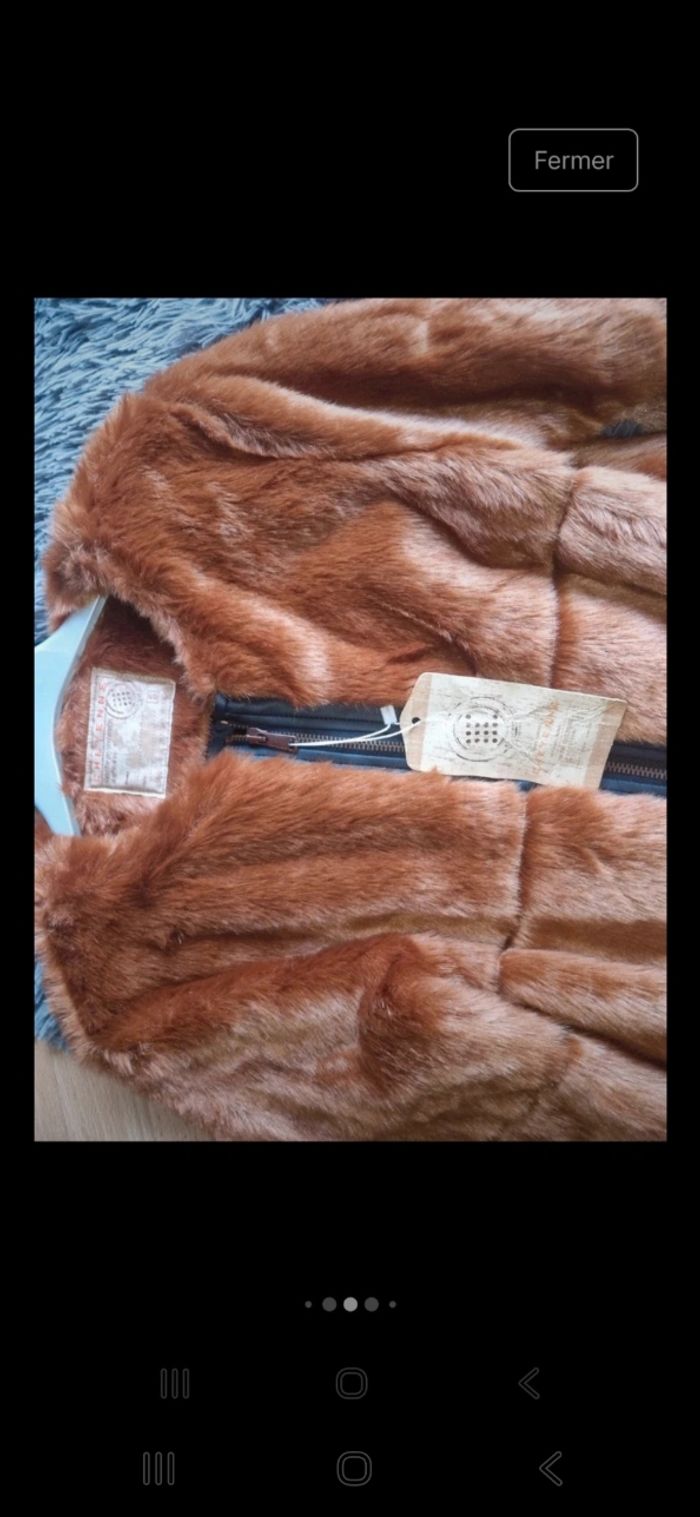 Manteau mi long  fausse fourrure 36 neuf cheyenne - photo numéro 2