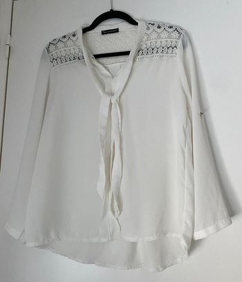 Blouse Blanche Avec Broderie Taille Unique