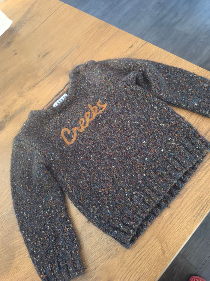 Pull en laine creeks marron et multicolore 3 ans - photo numéro 2