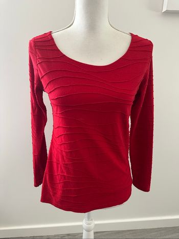 Top coutures extérieures en relief rouge Y2K T36 S