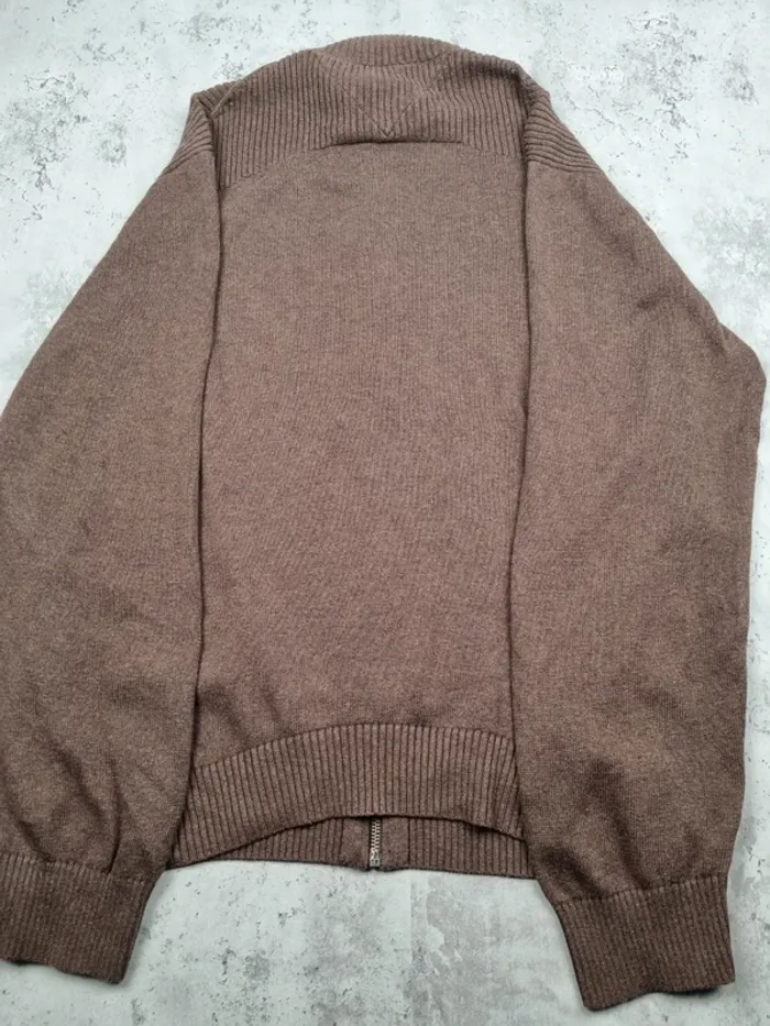 Pull zippé Tommy Hilfiger marron L Hommes (mesures en photos) - photo numéro 4