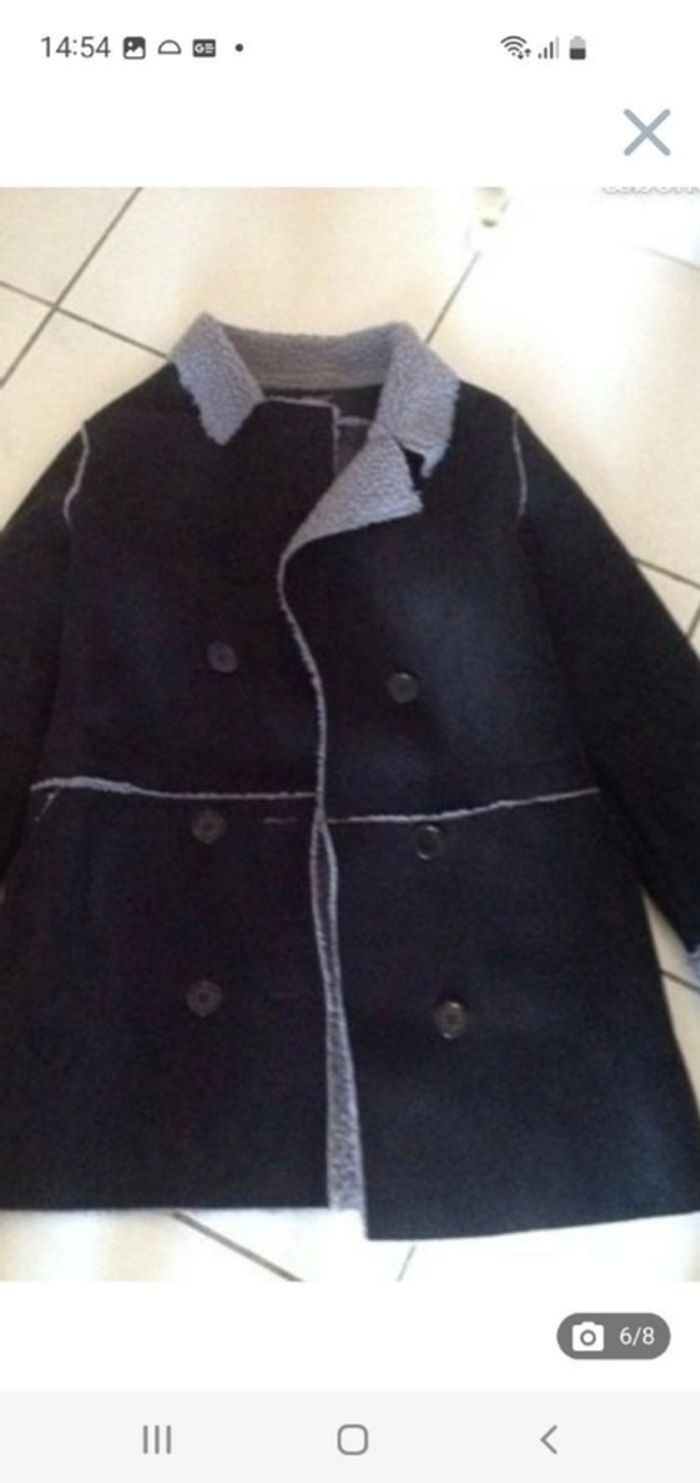Manteau noir imitation peau 10 ans - photo numéro 5