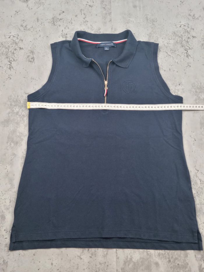 Débardeur polo zippé Tommy Hilfiger marine – Taille L Femme (mesures en photos) - photo numéro 6