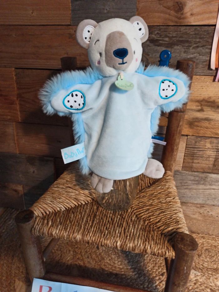 Doudou marionnette ours polaire Neskimos baby NAT tbe - photo numéro 2