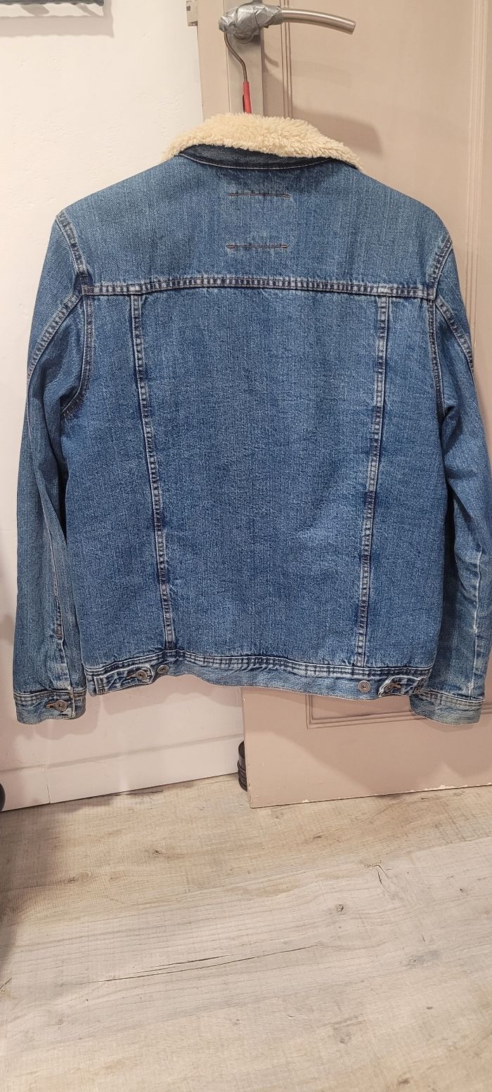 Veste en jeans fourrée Zara T L - photo numéro 2