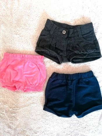 Lot 3 shorts 12 mois fille