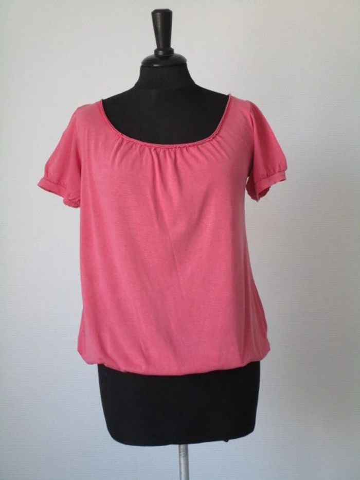 T-shirt rose dos nu Mango S TBE