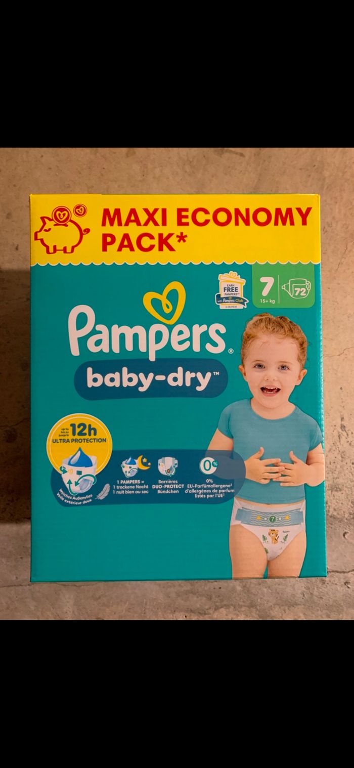 Couches pampers pack XXL BABY DRY et premium protection TAILLE 3,4,4+,5,5+, 6,6+, 7 et 8 - photo numéro 7