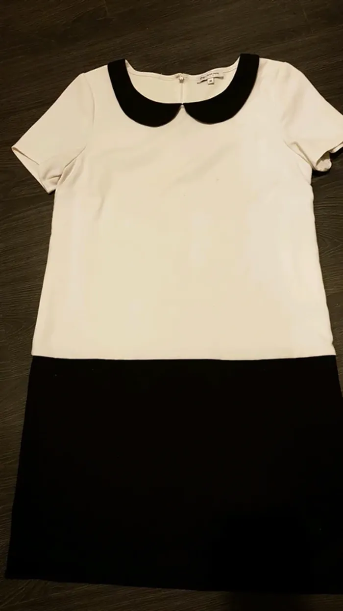 Robe col Claudine Naf Naf 36 blanche et noire