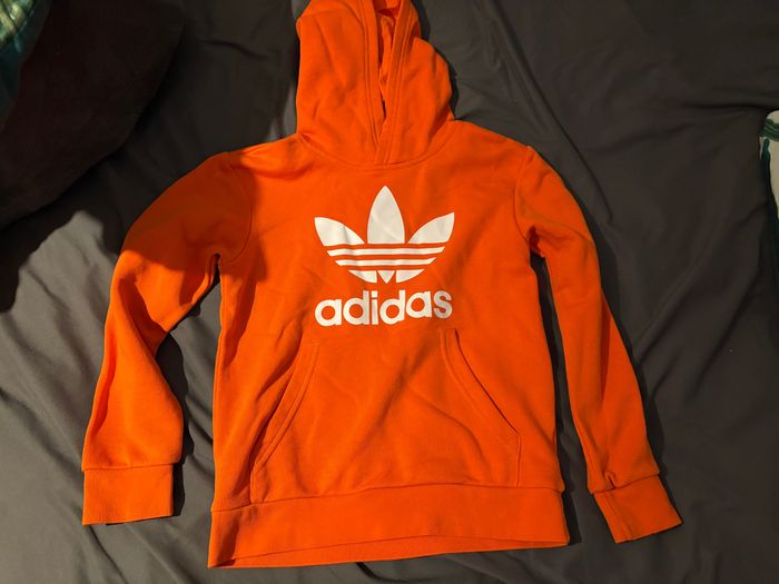 Sweat à capuche Adidas orange 8-9 ans 134 cm - photo numéro 2