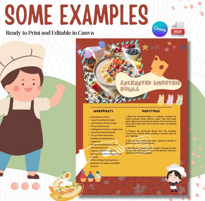 100 Easy & Fun Recipes for Kids to Cook with Parents - Printable and Editable Books on Canva, Family Cooking, Child-Friendly Meals - photo numéro 6