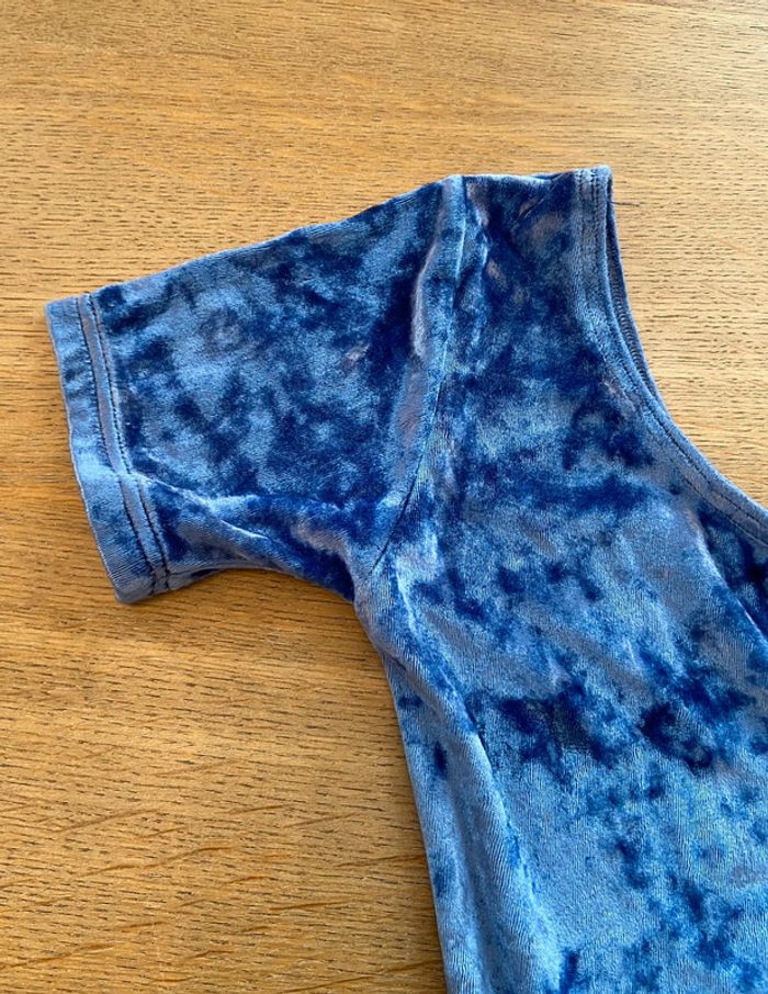 Justaucorps manches courtes en velours bleu taille 14 ans. - photo numéro 2