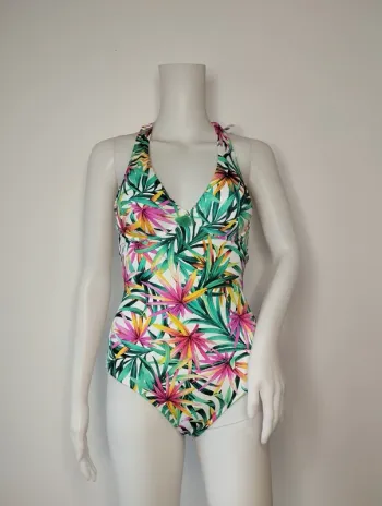 Maillot de bain blanc et multicolore Rougegorge FR85C