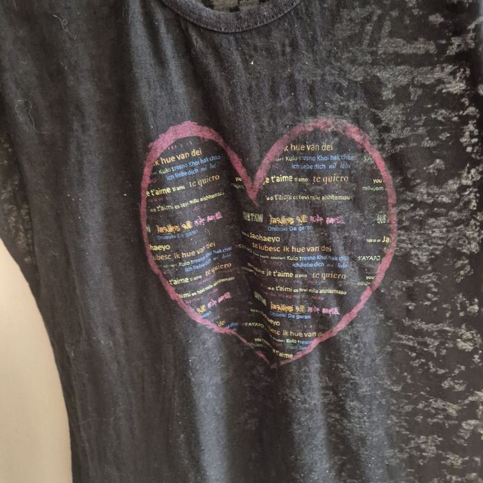 T42/44 tee-shirt coeur je t aime - photo numéro 2