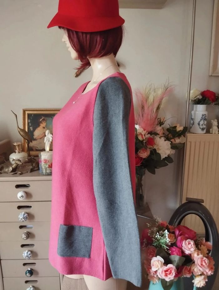 🌿Pull Fin Bicolore en Maille 50% Laine Mérinos Forcier T36/38🌿 - photo numéro 8