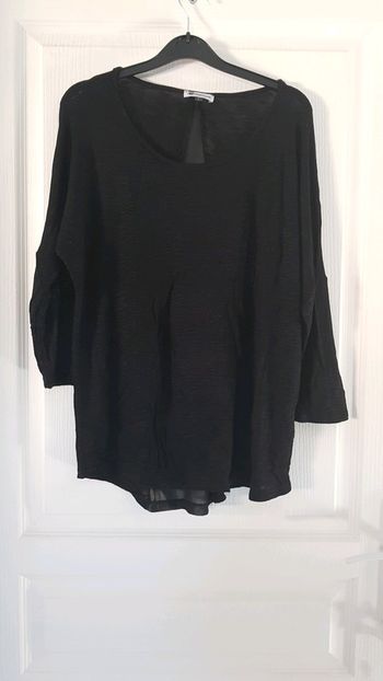 Haut manches 3/4 noir Kiabi