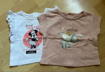 Lot 2 t-shirts blanc et rose Kiabi Disney 1M