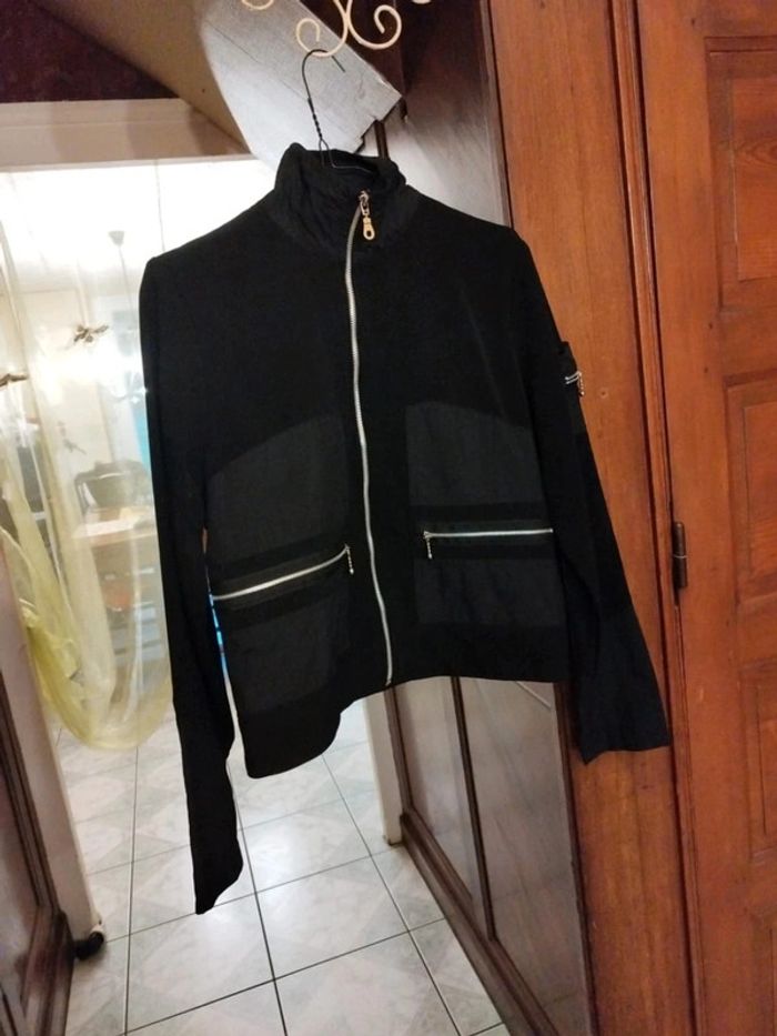 Veste noire bombers sportswear y2k S/36 vintage - photo numéro 3