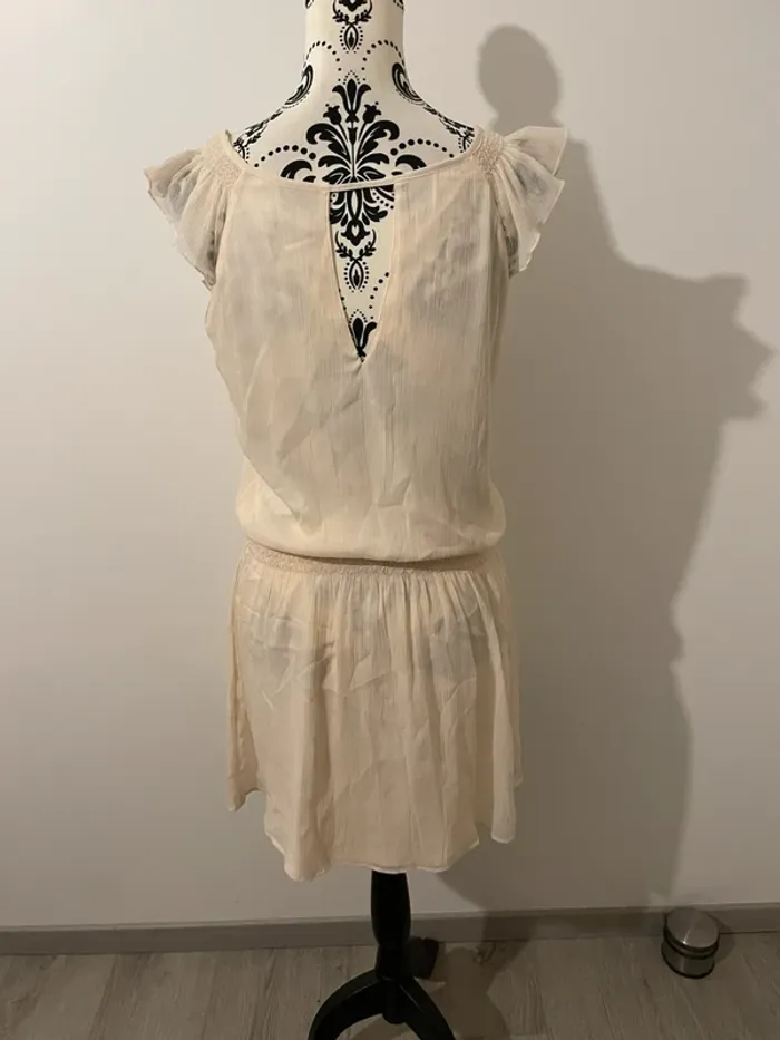 Robe Zara bohème/estivale taille L - beige/crème - photo numéro 6