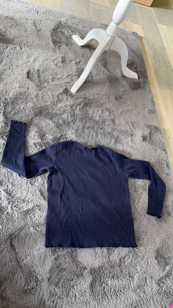 T-shirts manches longues bleu marine - photo numéro 3