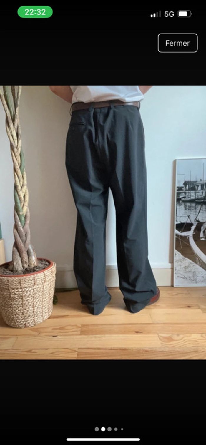 Pantalon de Costume Large Vintage Noir Brice - photo numéro 2