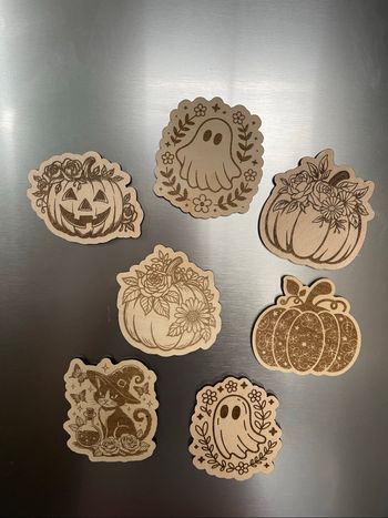 Magnet en bois Halloween automne