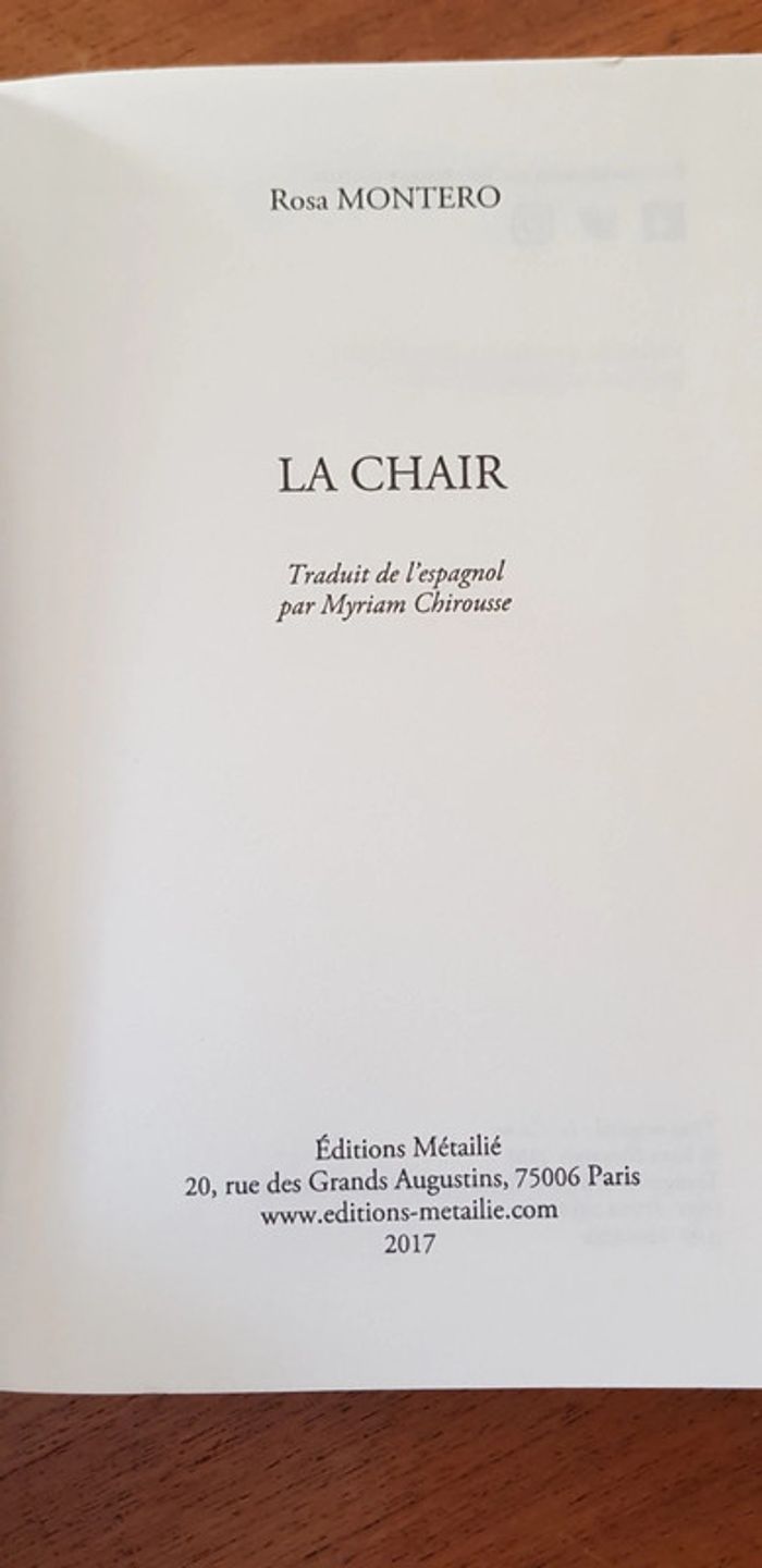 Livre " La chair " - photo numéro 3