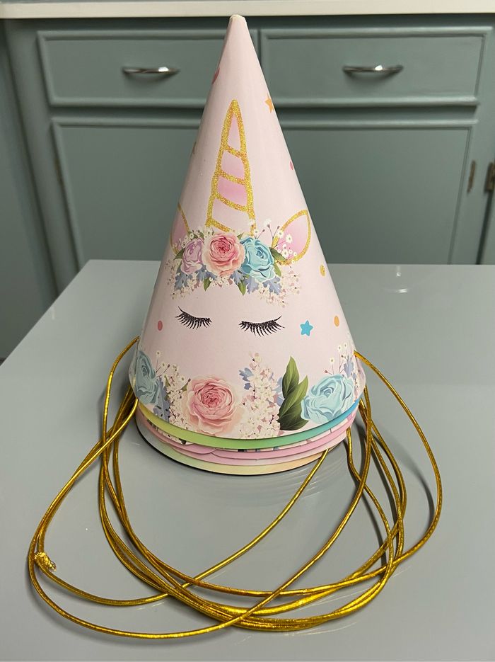 6 chapeaux de fête licorne