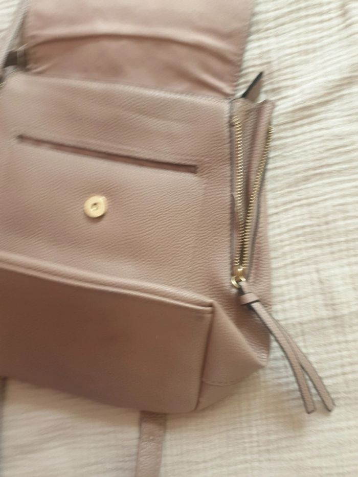 Sac a dos synthétique cuir rose poudré neuf - photo numéro 4