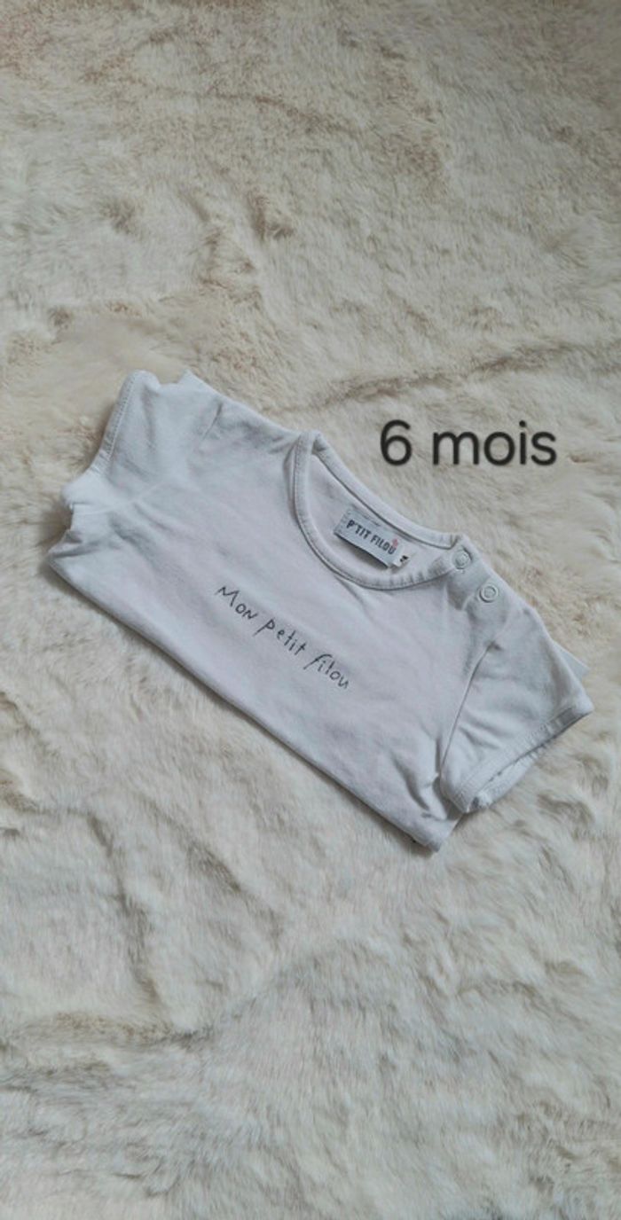 T-shirt manches courtes P'tit filou taille 6 mois
