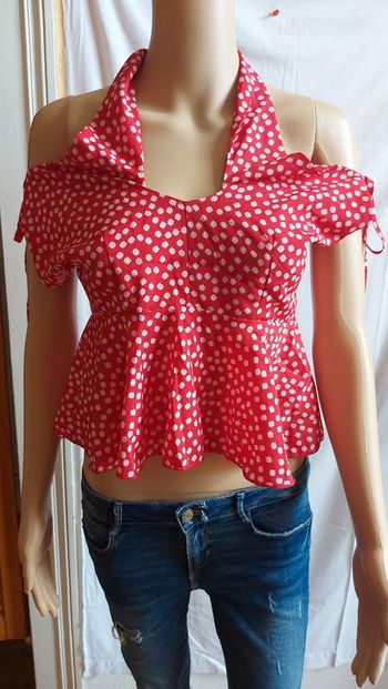 Blouse à fleur - dos nu - épaules dénudées/ romwe taille S