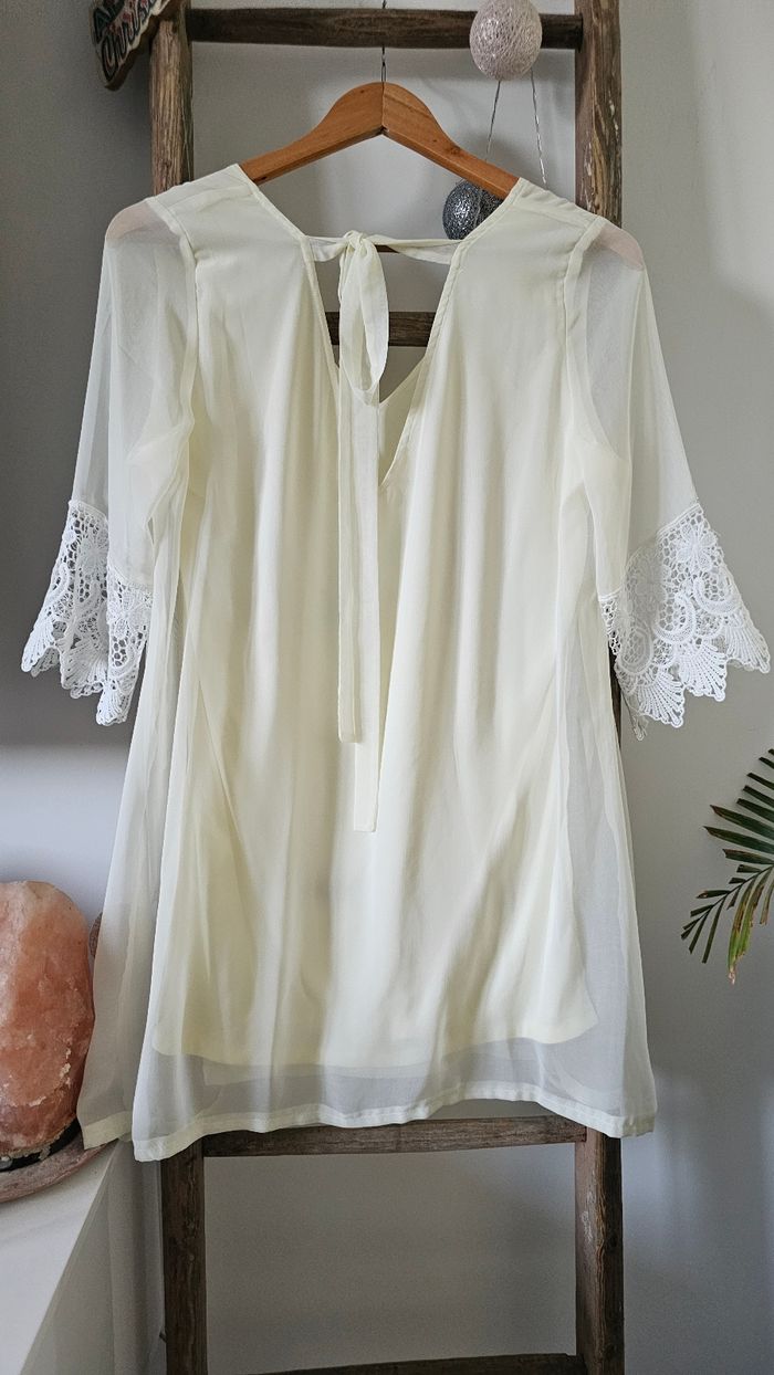 Robe Vintage blanc cassé taille 38 M - photo numéro 3