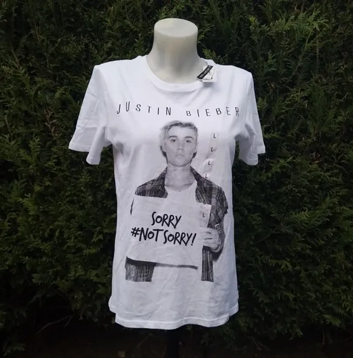 tee shirt justin bieber taille L - neuf - 100% coton